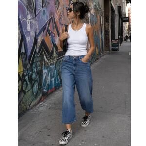NWOT VANS OLD SCHOOL BIG CHECKERED SHOES Blue Black Cream WOMENS 8 MENS 6.5